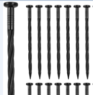 Aoipend 100 Pack Plastic Landscape Edging Anchoring Spikes 8 inch Spiral Nylon Garden Landscapes Nails Rust Edging Stake for Lawn Paver Edging, Weed Barrier, Artificial Turf (100, Black)