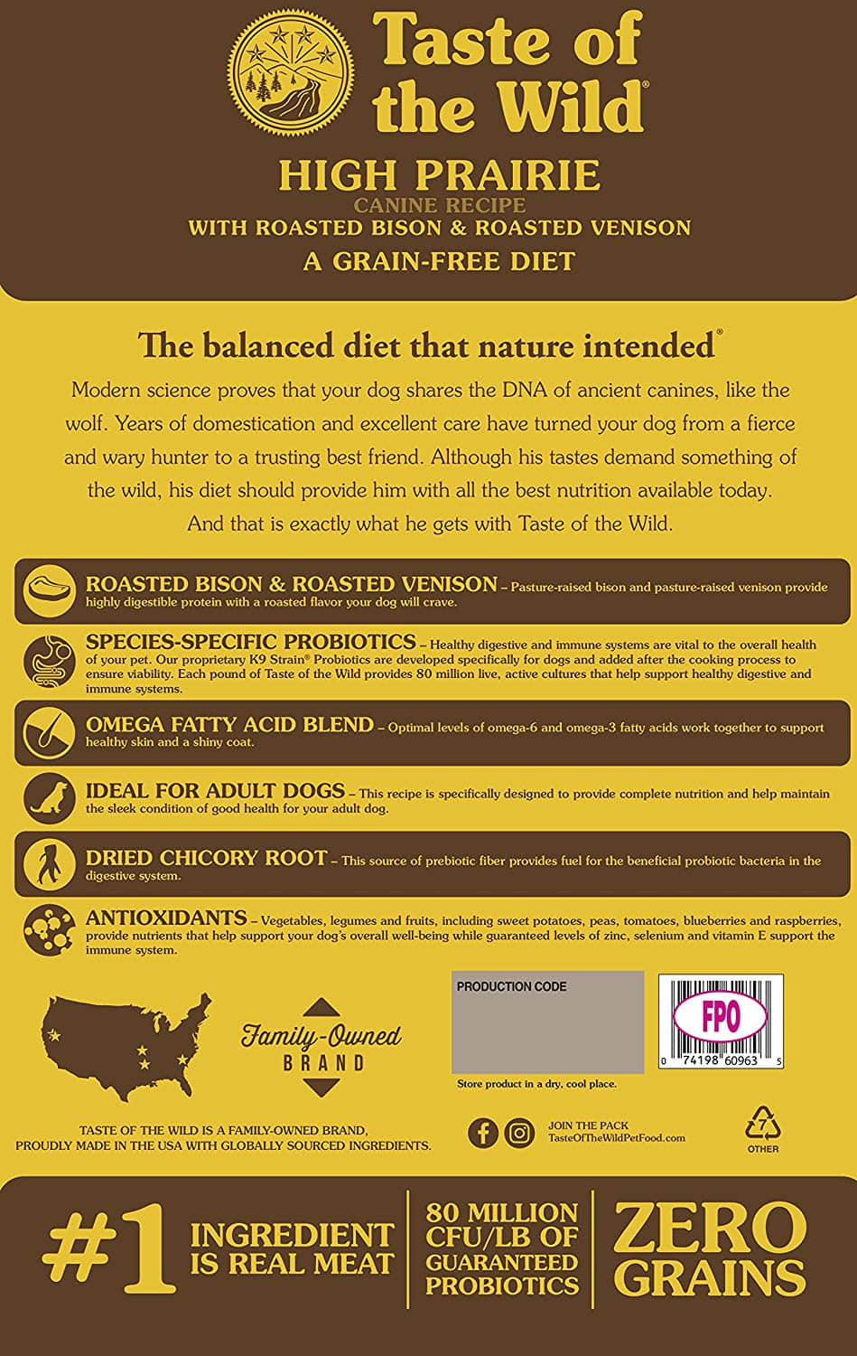 Dry Dog Food by Taste of the Wild(High Protein, 30lb)