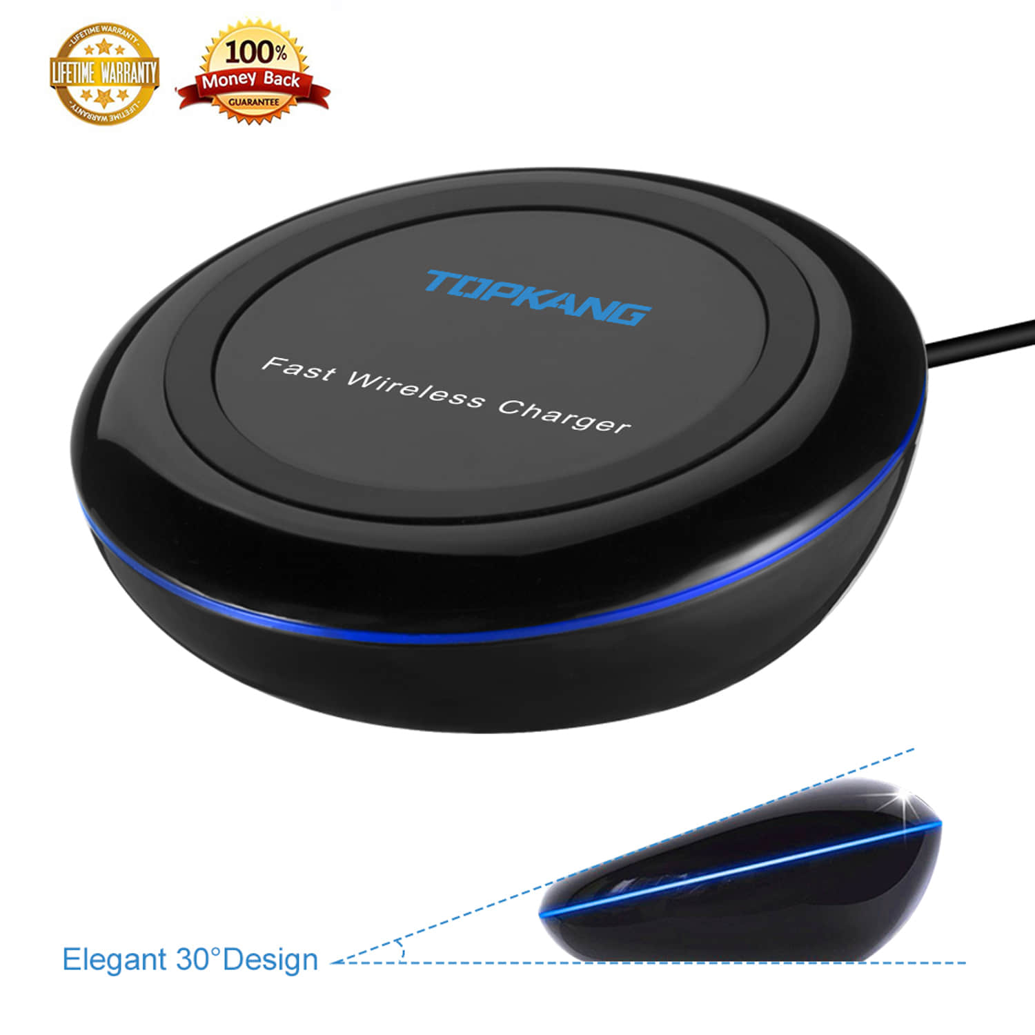 Wireless Charger for Samsung, Fast Wireless Charger,iPhone Wireless Charger,Wireless Charger for iPhone 8 plus,iPhone X,iPhone 8 and Samsung Galaxy S9,S8,S7,S5,S6