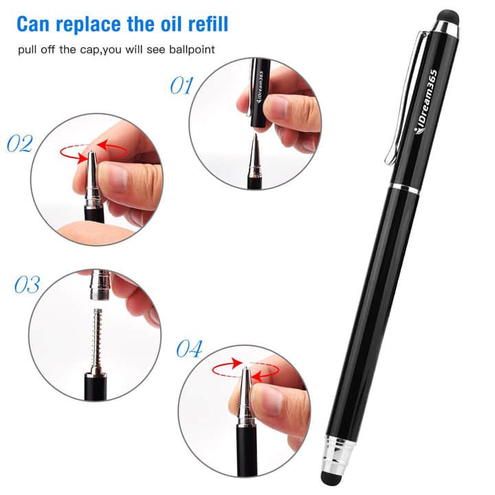 3 in 1 iPad Stylus Pen for Touch Screen Devices+Extra Replacement Accessories