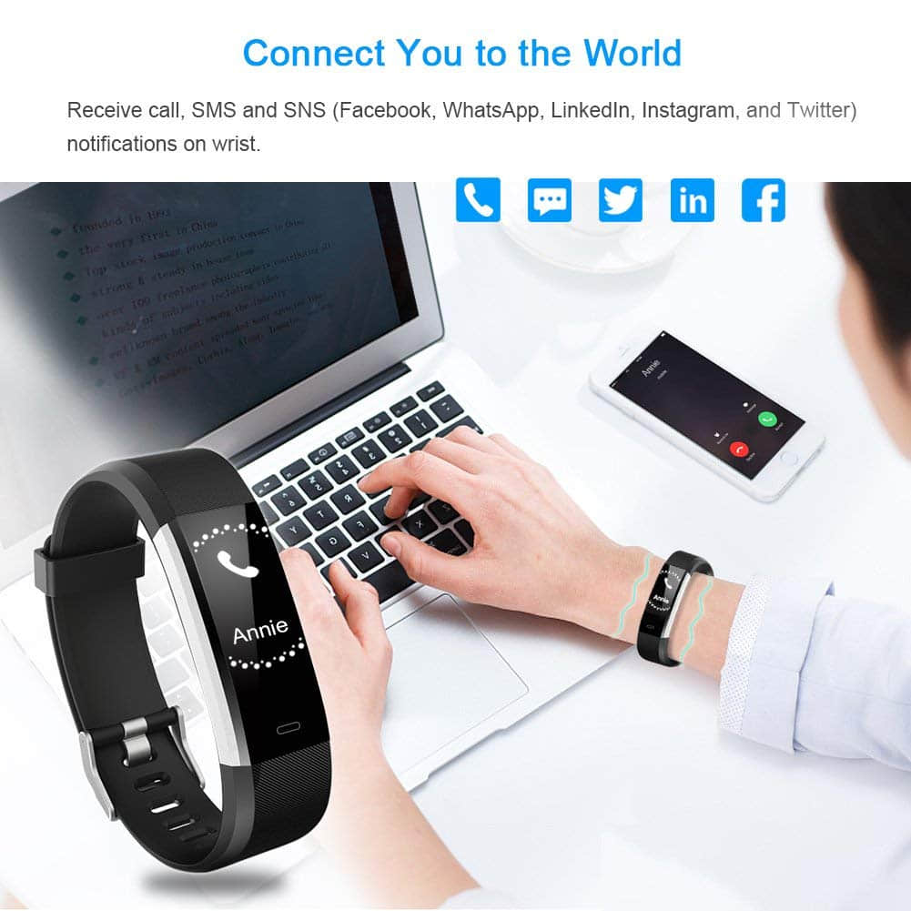 LETSCOM Fitness Tracker HR, Activity Tracker Smart Watch 