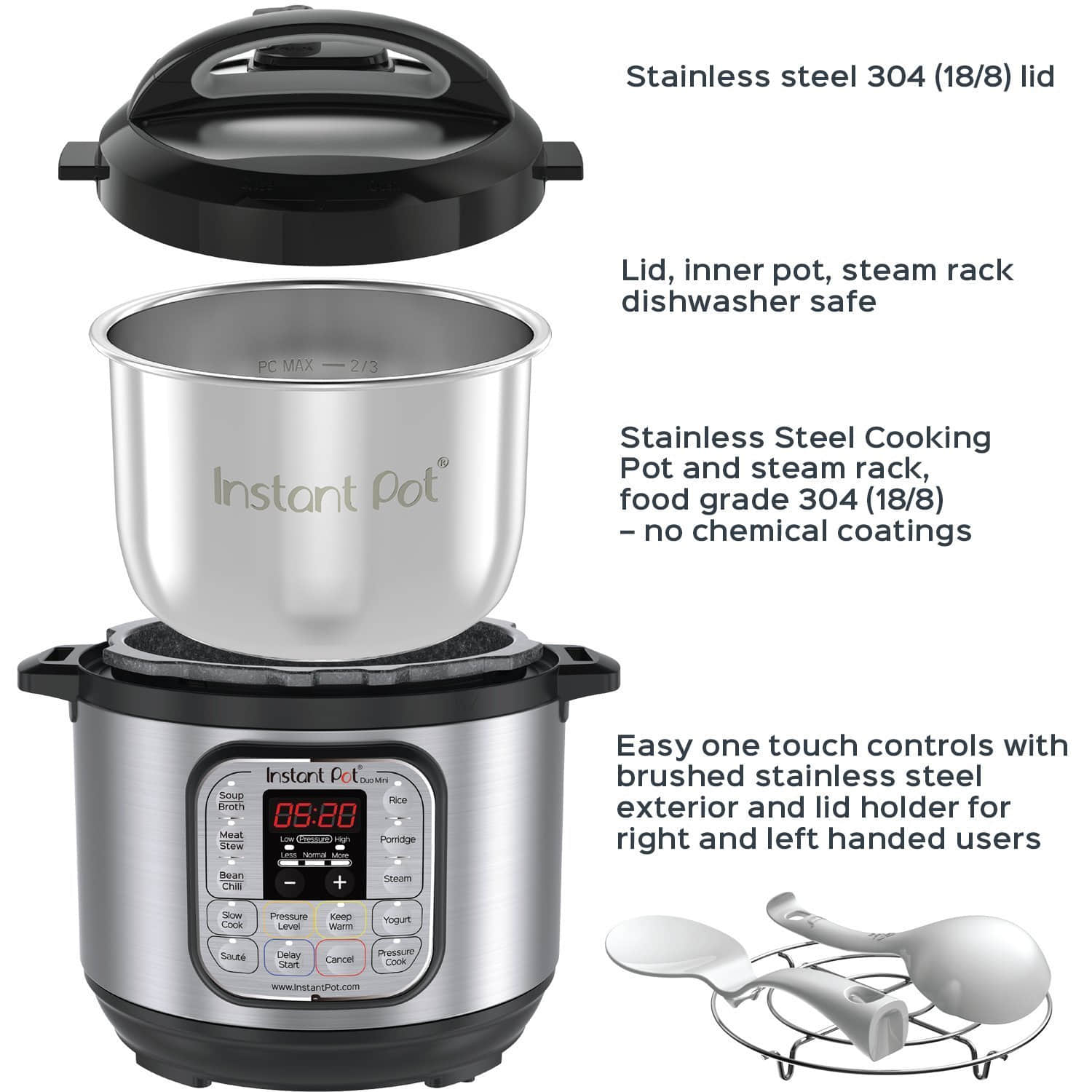 Instant Pot Duo Mini 3 Qt 7-in-1 Multi- Use Programmable Pressure Cooker, Slow Cooker, Rice Cooker, Steamer, Sauté, Yogurt Maker and Warmer