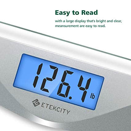 Etekcity Digital Body Weight Bathroom Scale With Body Tape Measure, Tempered Glass, 400 Pounds 