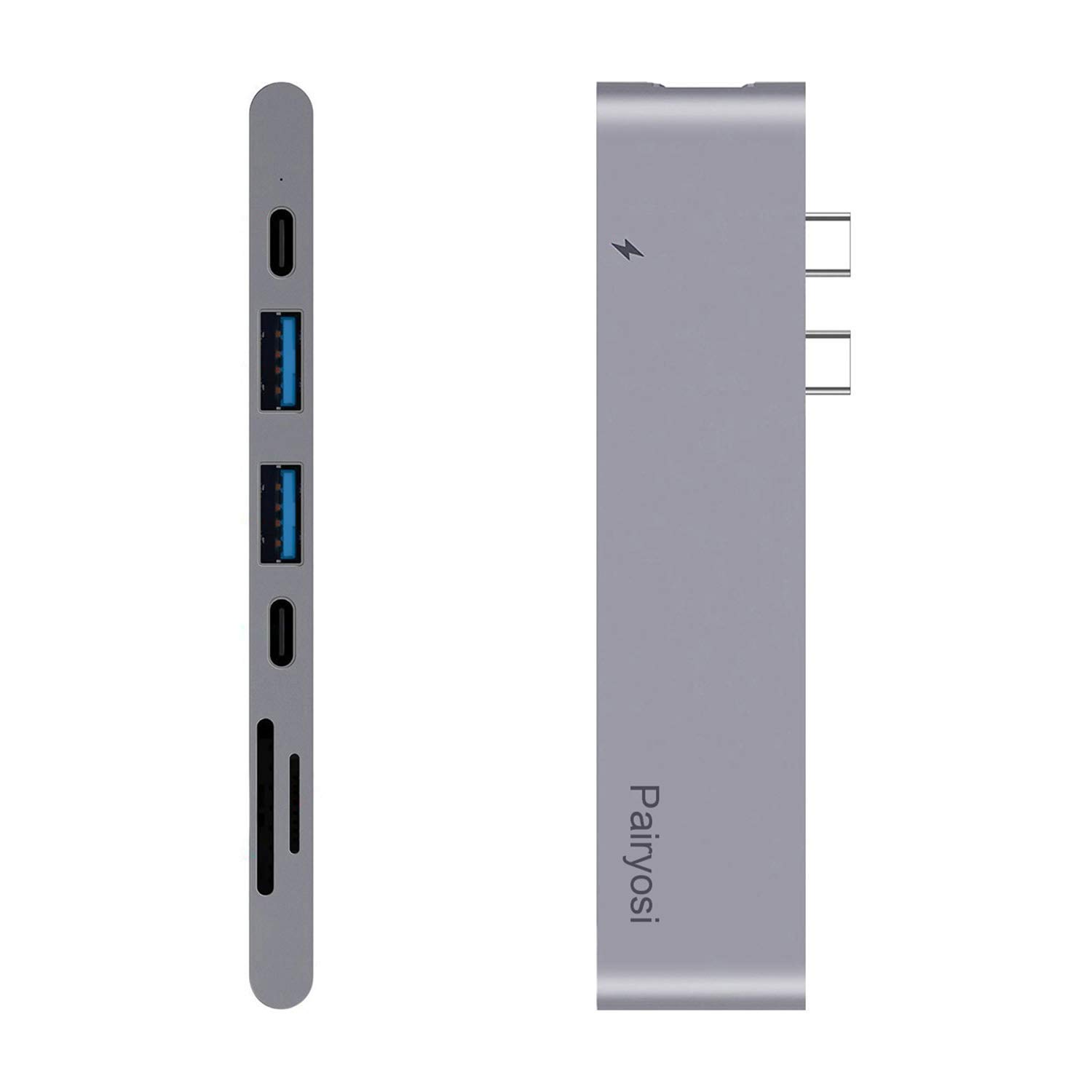Pairosi 7-in-2 USB C Hub with Multiple Ports (Gray Color)