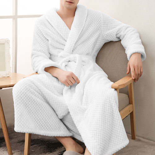 Best Warm Mens Bathrobe Plush Comfy Lightweight with Long Sleeve