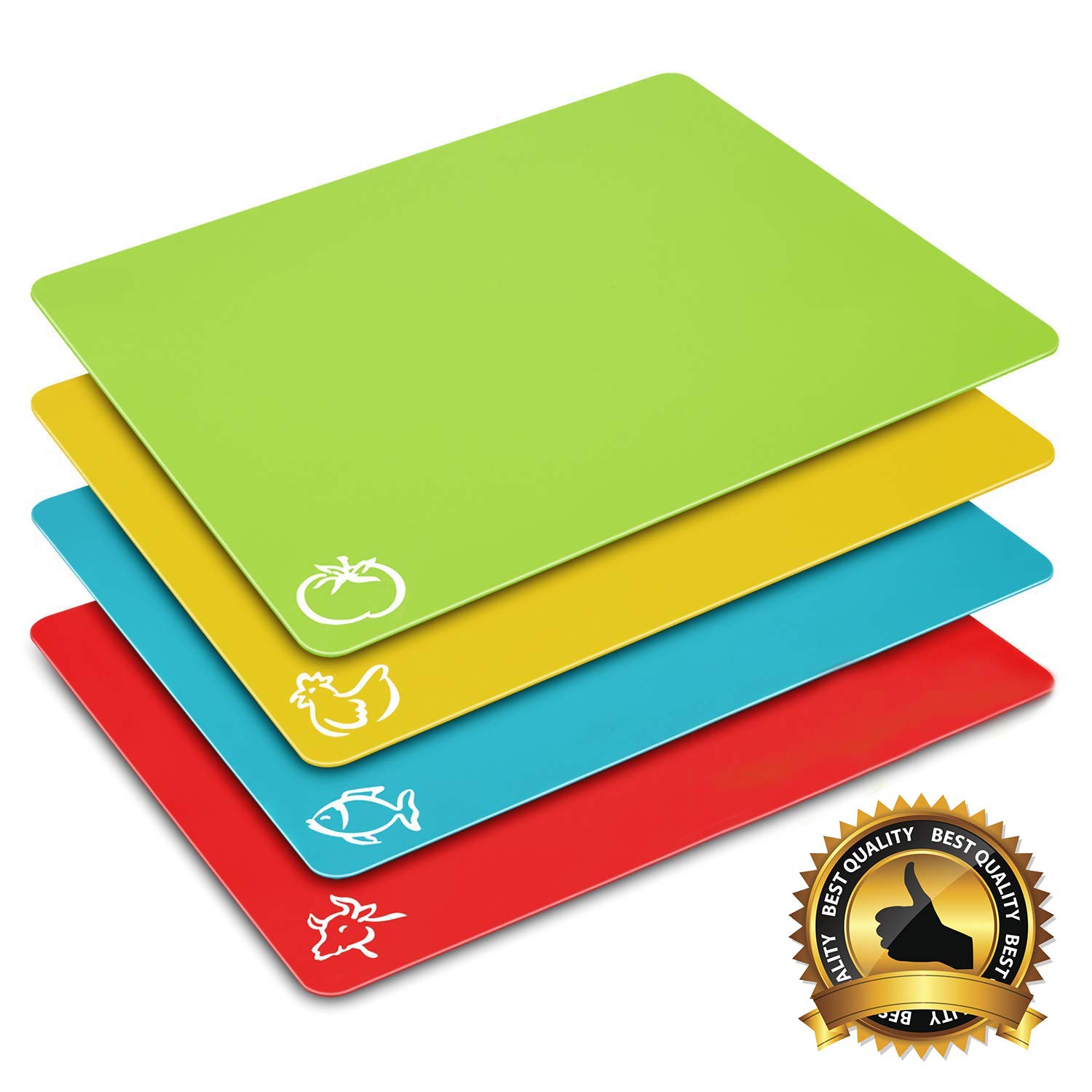 The Cutting Board with Food Icons Prevents Cross Contamination (set of 4)