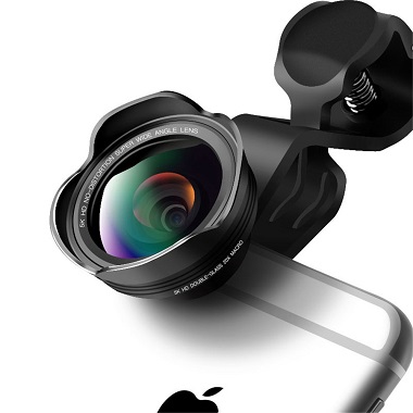 3 in 1 Aspherical Wide Angle 5K HD Smartphone Camera Lens for Apple iPhone Andriod Phones (No Distortion)