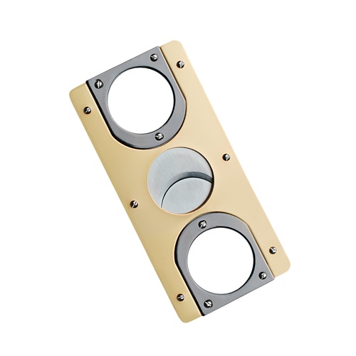 YUC Self Sharpening Stainless Steel Double Blade Guillotine Cigar Cutter