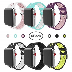 MITERV Soft Silicone Replacement Band for Apple Watch Series 3