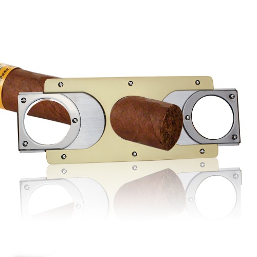 YUC Stainless Steel Double Blade Guillotine Cigar Cutter
