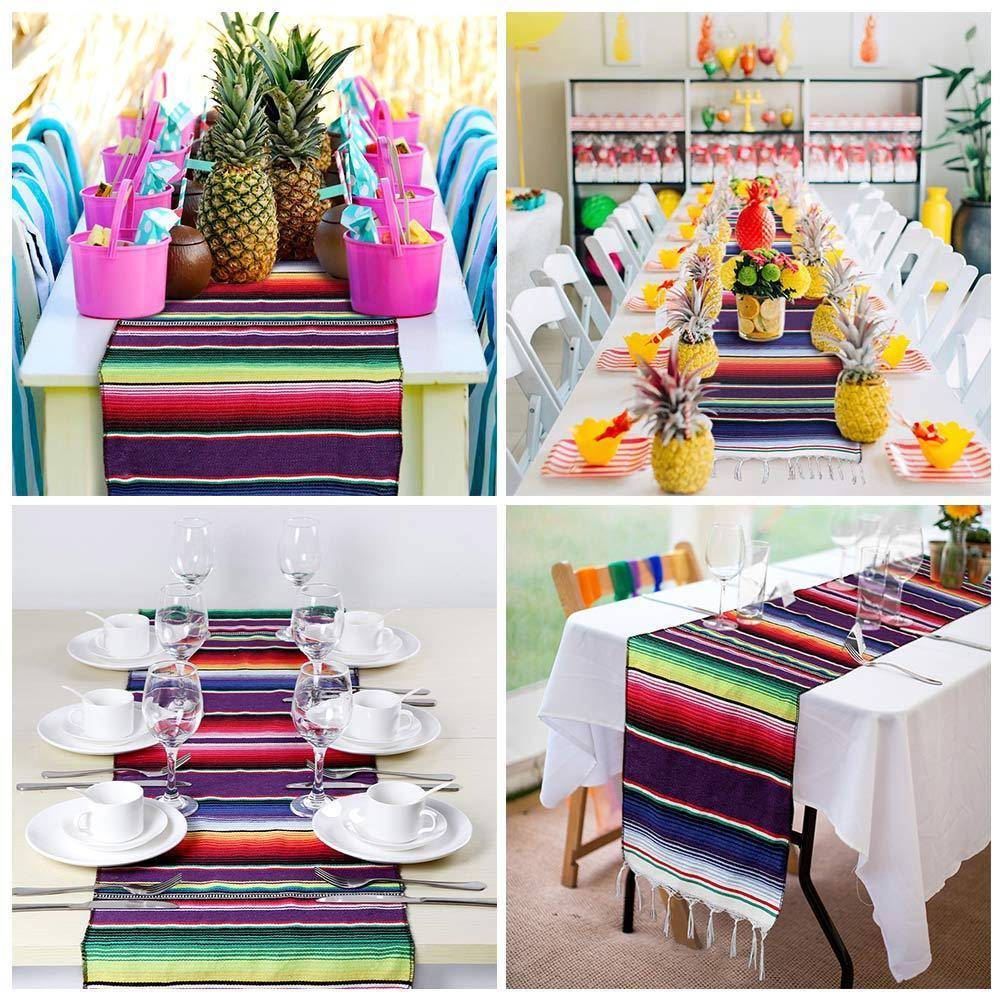 Mexican serape table runner applications