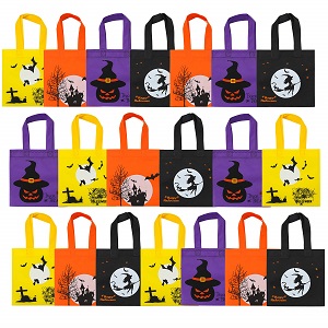 Elcoho 20 Packs Halloween Non-Woven Bags Trick or Treat Gift Bags